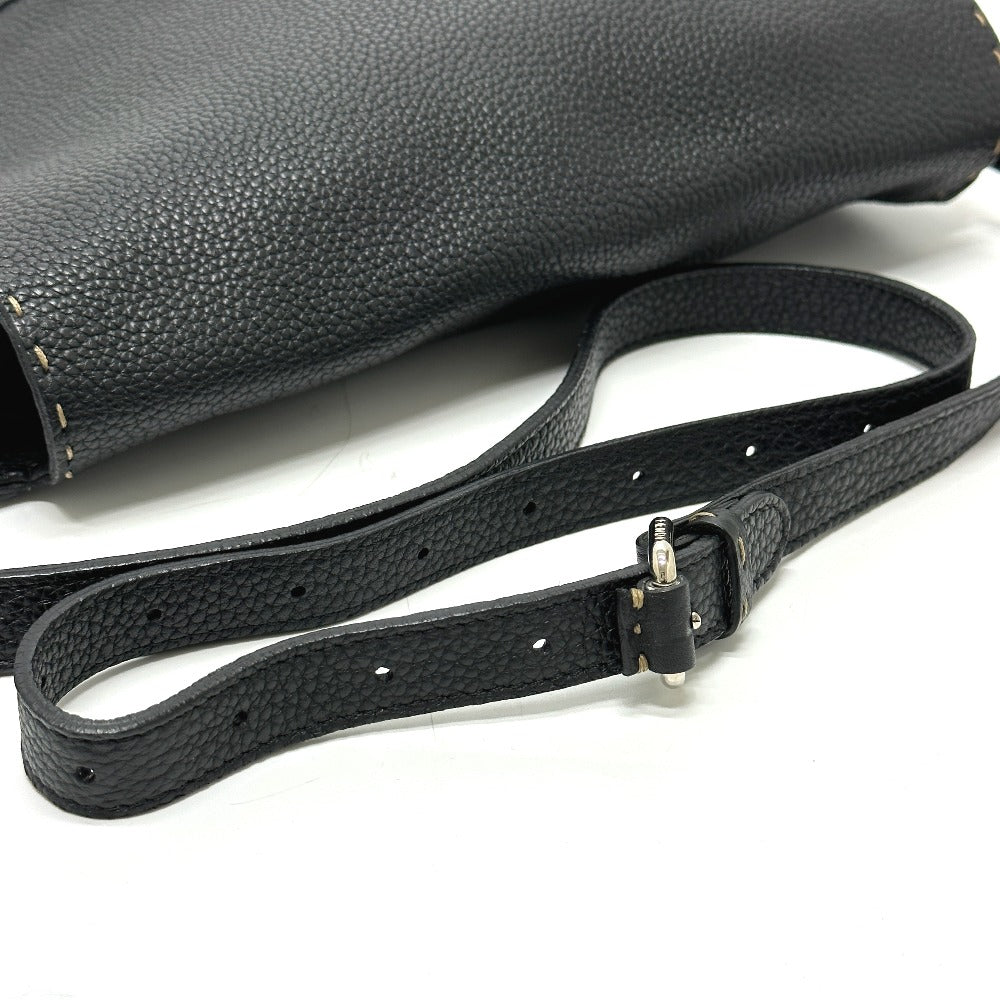 FENDI 8BT116 Selleria Crossbody Bag/Shoulder Bag in Black Leather, Unisex