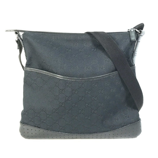 GUCCI 145857 GG Canvas Shoulder Bag, Women's, Black