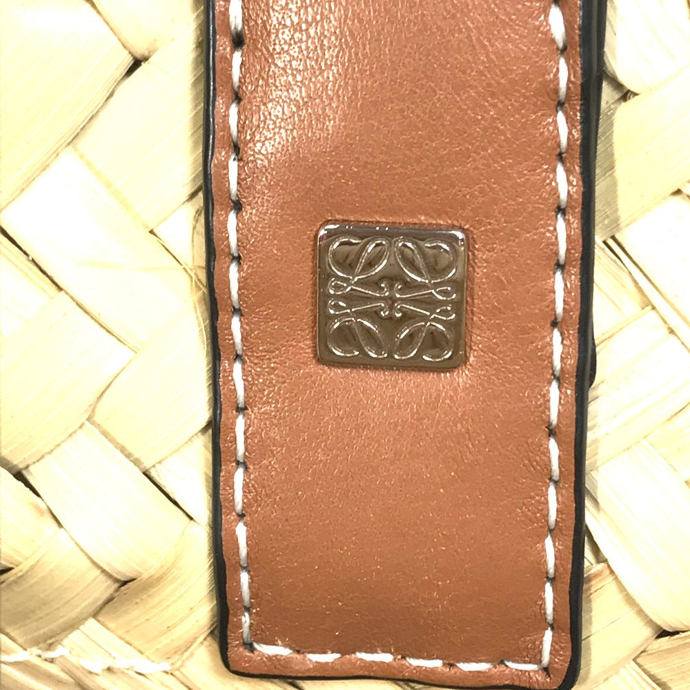 LOEWE 327.02.S92 アナグラム ストローバッグ バスケット スモール 籠バッグ ハンドバッグ ラフィア レディース ベージュ - brandshop-reference