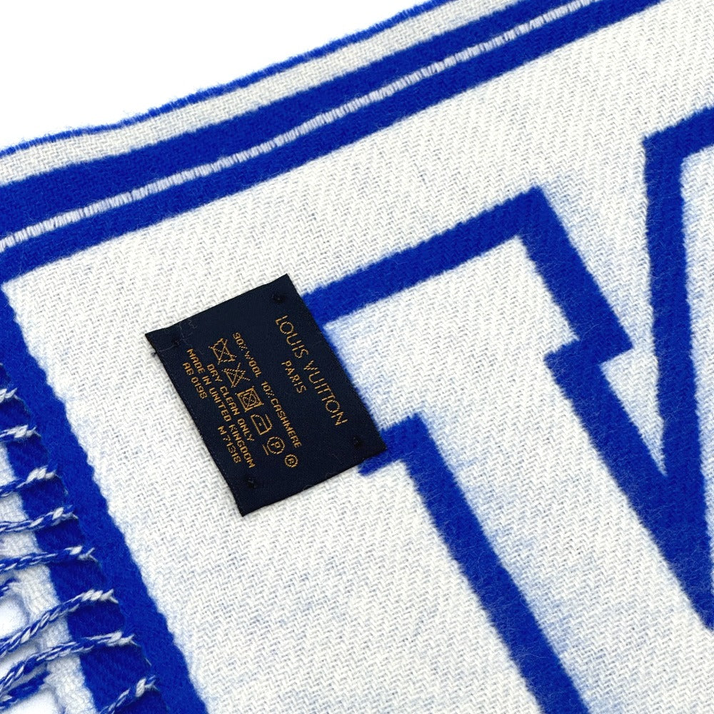 LOUIS VUITTON M71318 Echarpe City Louis Scarf Wool/Cashmere Men's Blue