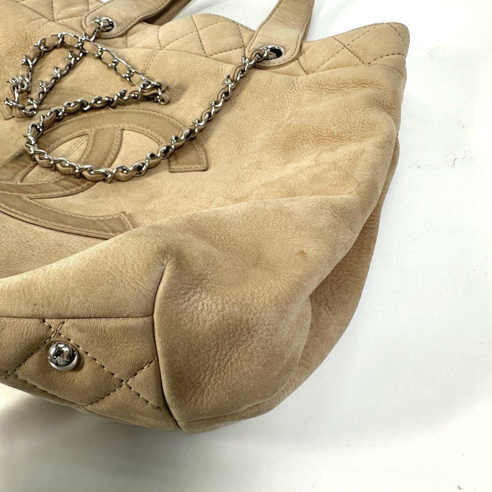 CHANEL Coco Mark Chain Bag, 2-Way Tote Bag, Shoulder Bag, Suede, Women's, Beige