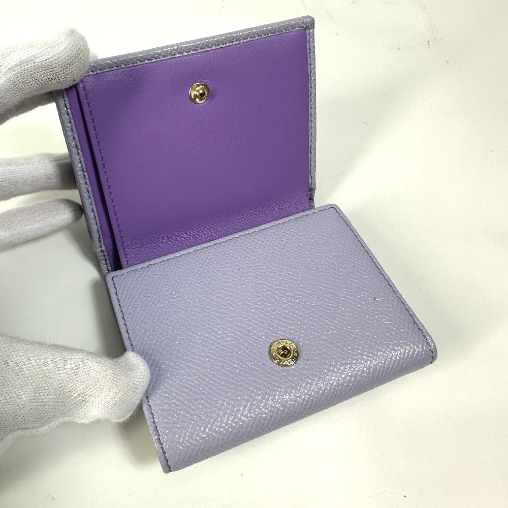 BVLGARI BVLGARI Compact Tri-fold Wallet, Leather, Women's, Purple