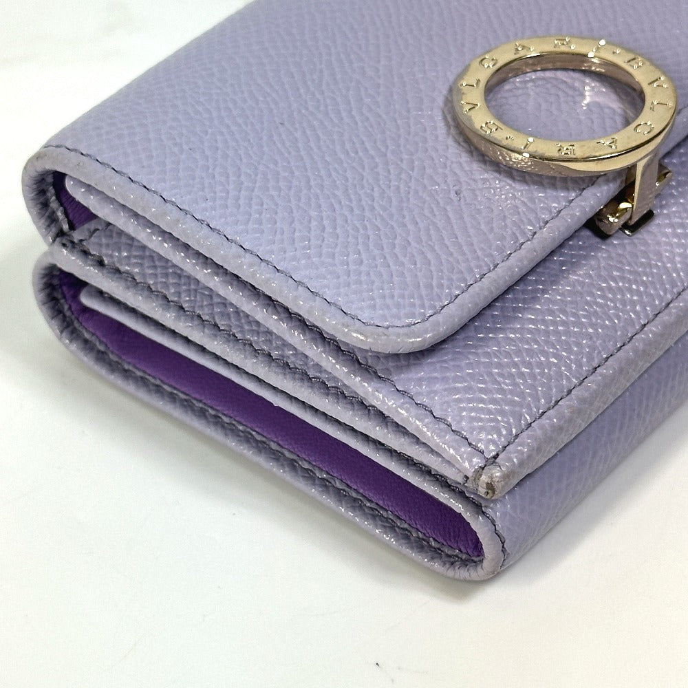 BVLGARI BVLGARI Compact Tri-fold Wallet, Leather, Women's, Purple