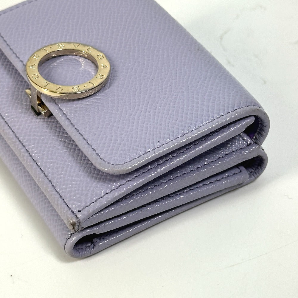 BVLGARI BVLGARI Compact Tri-fold Wallet, Leather, Women's, Purple