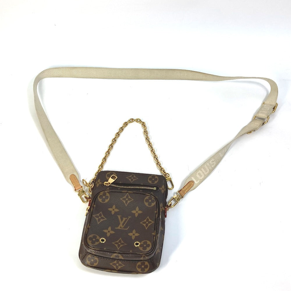 LOUIS VUITTON M80746 Monogram Utility Crossbody Pochette Chain Bag Handbag Shoulder Bag Monogram Canvas Women's Brown