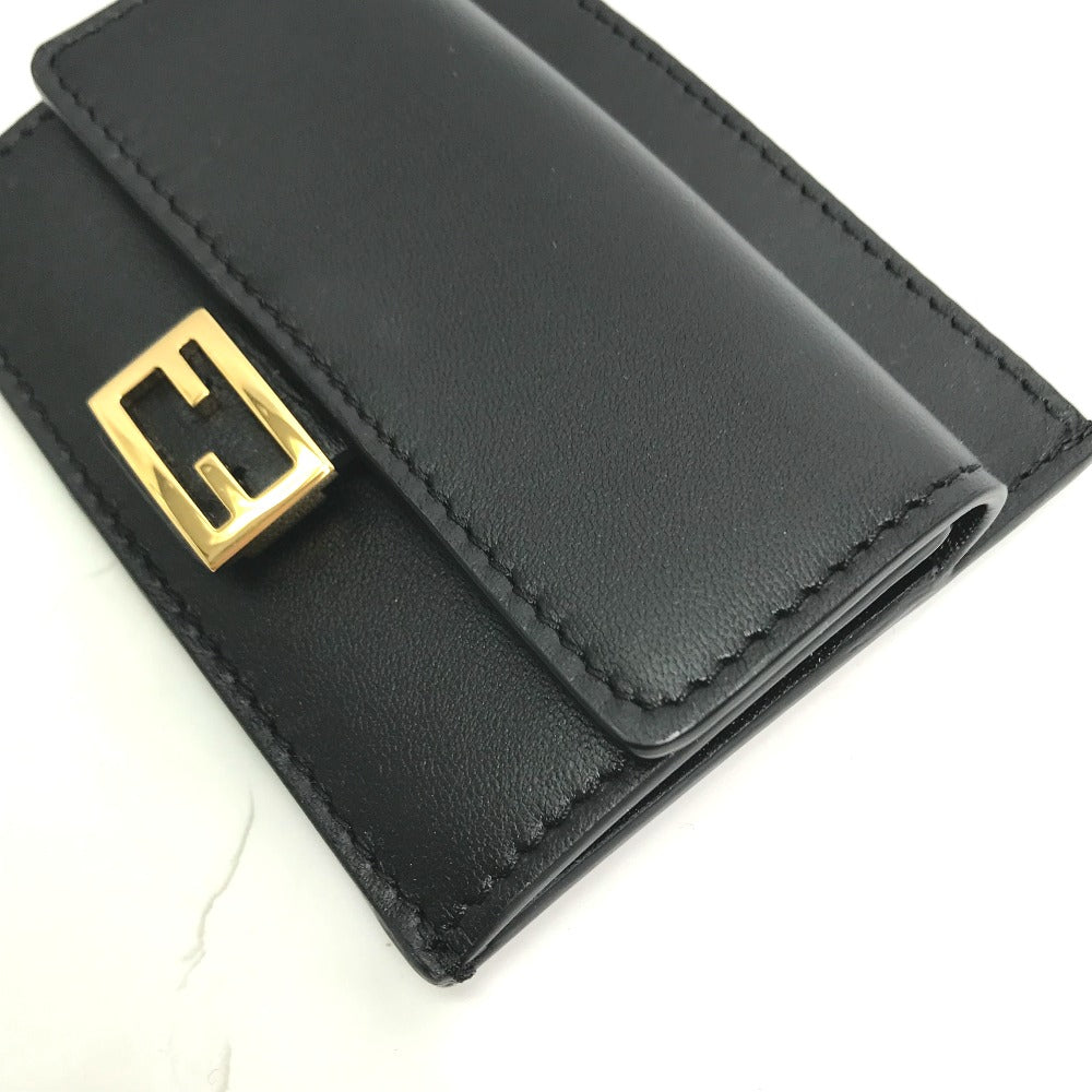FENDI 8M0423 Baguette Card Holder/Coin Purse/Wallet/Coin Case Leather Women's Black