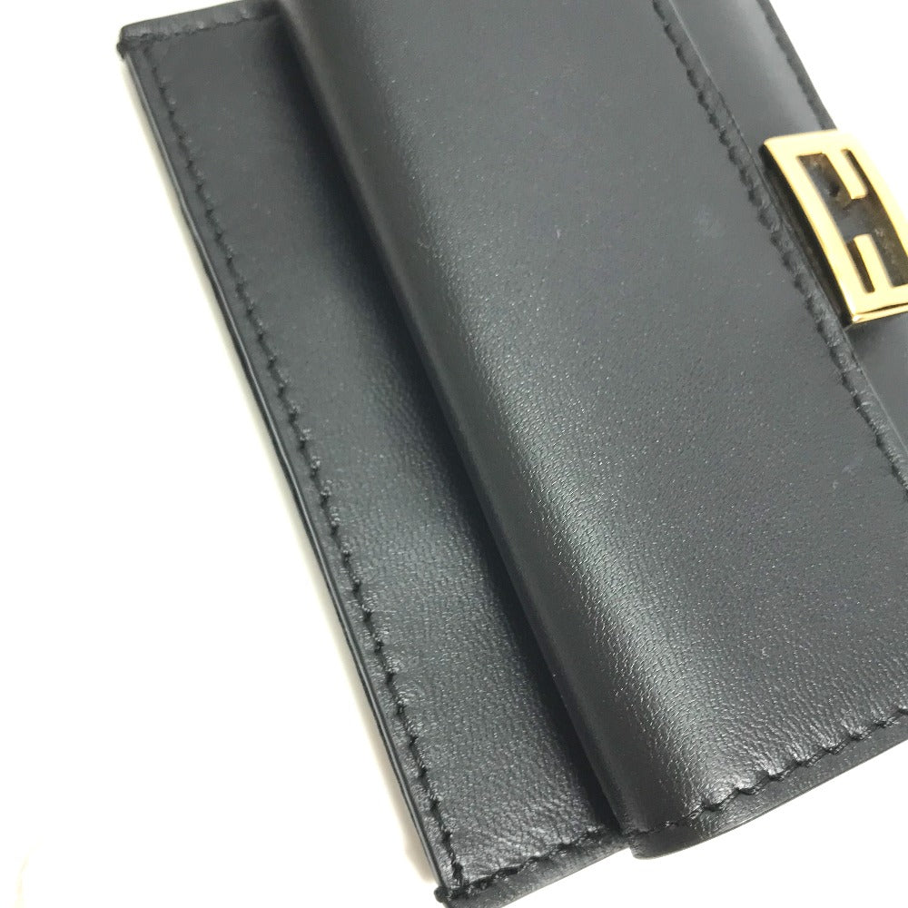 FENDI 8M0423 Baguette Card Holder/Coin Purse/Wallet/Coin Case Leather Women's Black