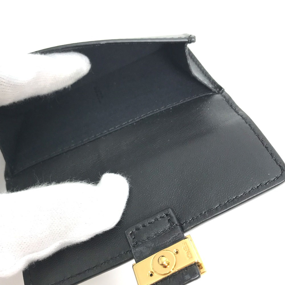 FENDI 8M0423 Baguette Card Holder/Coin Purse/Wallet/Coin Case Leather Women's Black