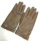 HERMES Heart Dream Love Gloves, Women's Lambskin Etoupe Gloves in Gray