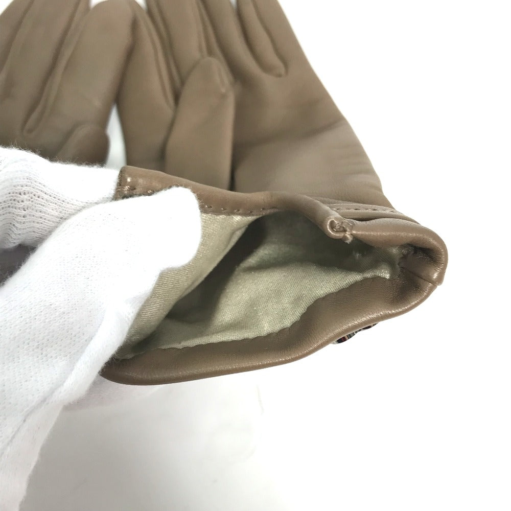 HERMES Heart Dream Love Gloves, Women's Lambskin Etoupe Gloves in Gray