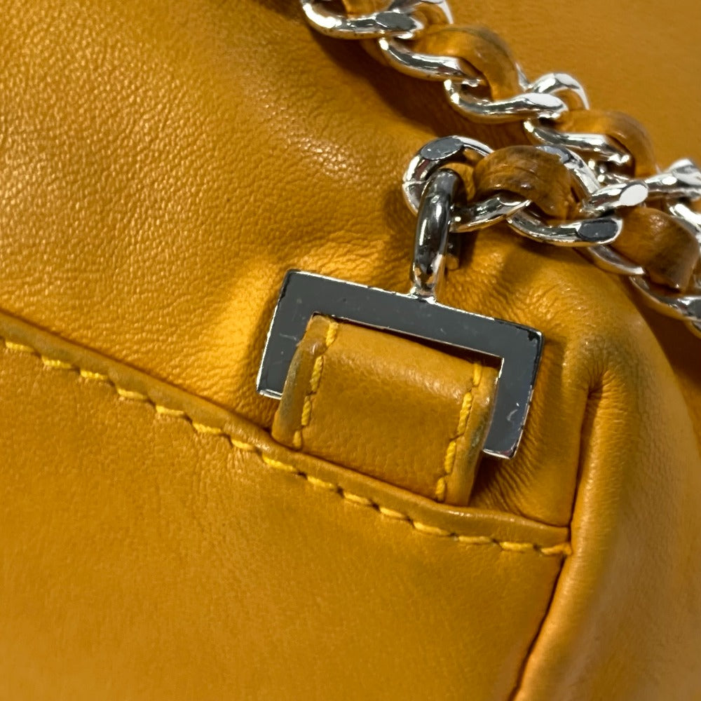 CHANEL CC Coco Mark Drawstring Chain Backpack Shoulder Bag in Lambskin, Yellow