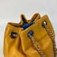 CHANEL CC Coco Mark Drawstring Chain Backpack Shoulder Bag in Lambskin, Yellow