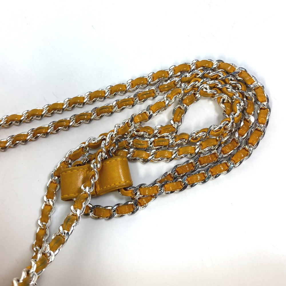 CHANEL CC Coco Mark Drawstring Chain Backpack Shoulder Bag in Lambskin, Yellow