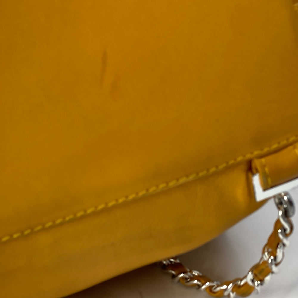 CHANEL CC Coco Mark Drawstring Chain Backpack Shoulder Bag in Lambskin, Yellow