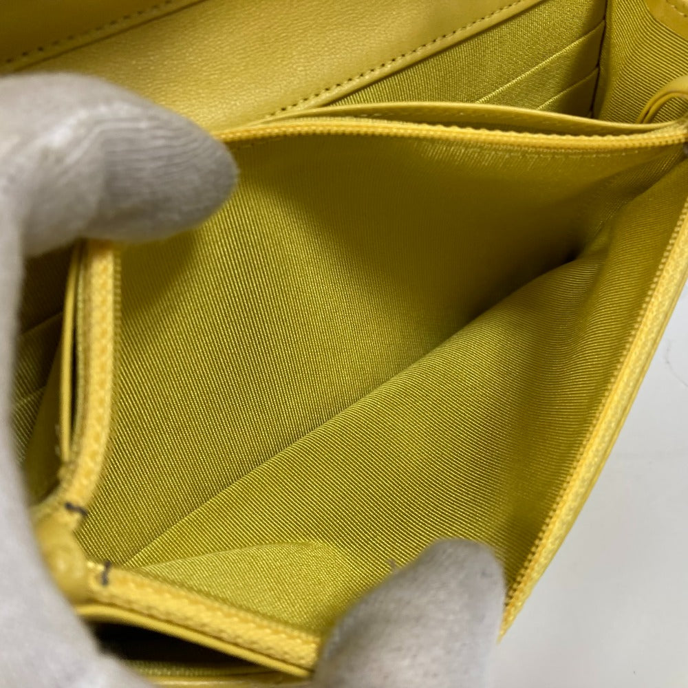 CHANEL AP0250 CC ココマーク マトラッセ キルティング チェーンウォレット 斜め掛け 長財布 カバン ポシェット ショルダーバッグ ラムスキン レディース イエロー - brandshop-reference