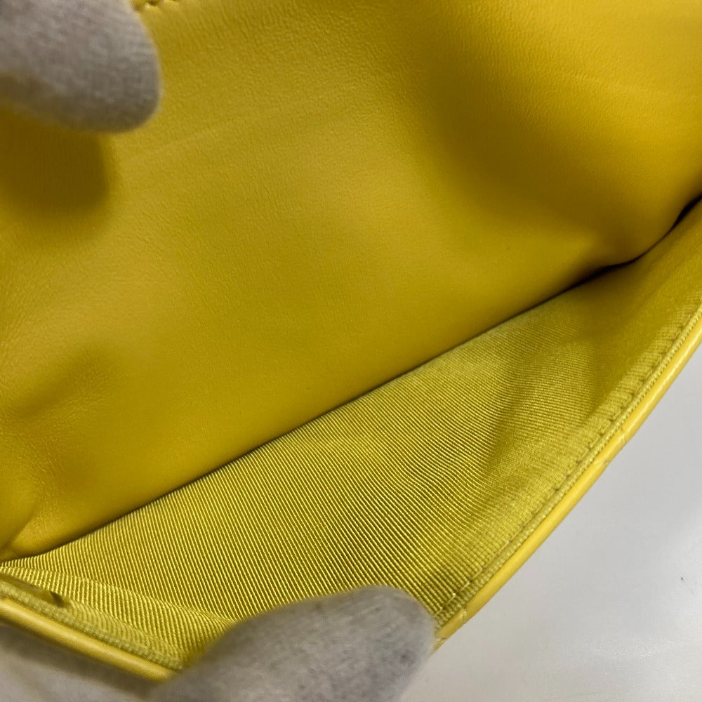 CHANEL AP0250 CC ココマーク マトラッセ キルティング チェーンウォレット 斜め掛け 長財布 カバン ポシェット ショルダーバッグ ラムスキン レディース イエロー - brandshop-reference