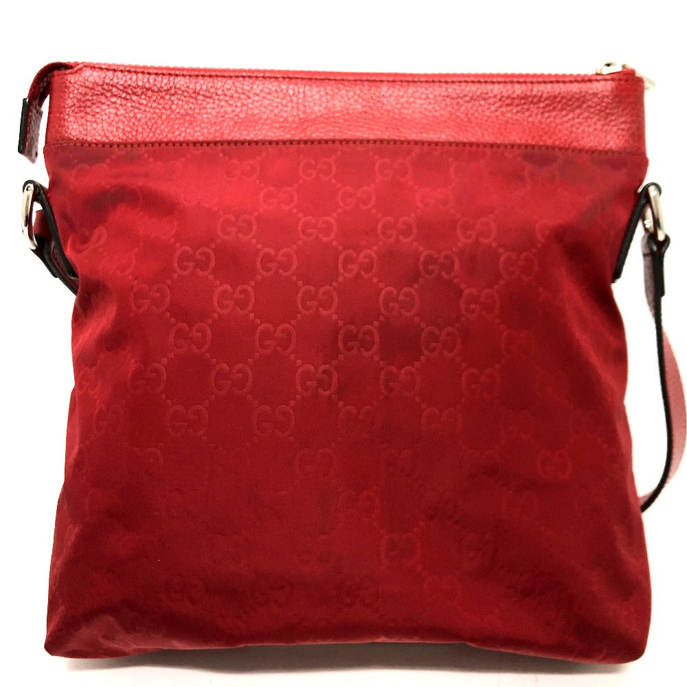 GUCCI 510342 GG カバン ショルダーバッグ ナイロン/レザー レディース レッド