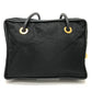 CELINE Circle Logo Vintage Shoulder Bag in Nylon/Leather, Black