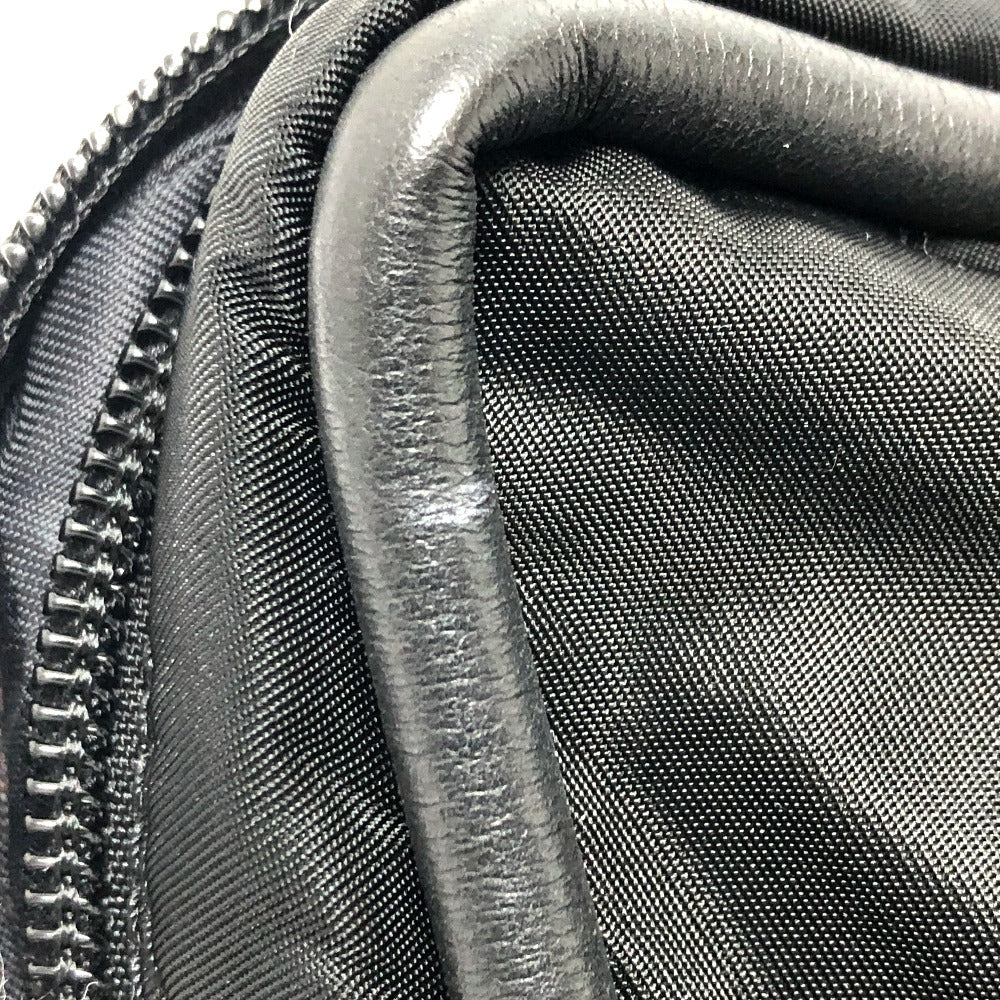CELINE Circle Logo Vintage Shoulder Bag in Nylon/Leather, Black