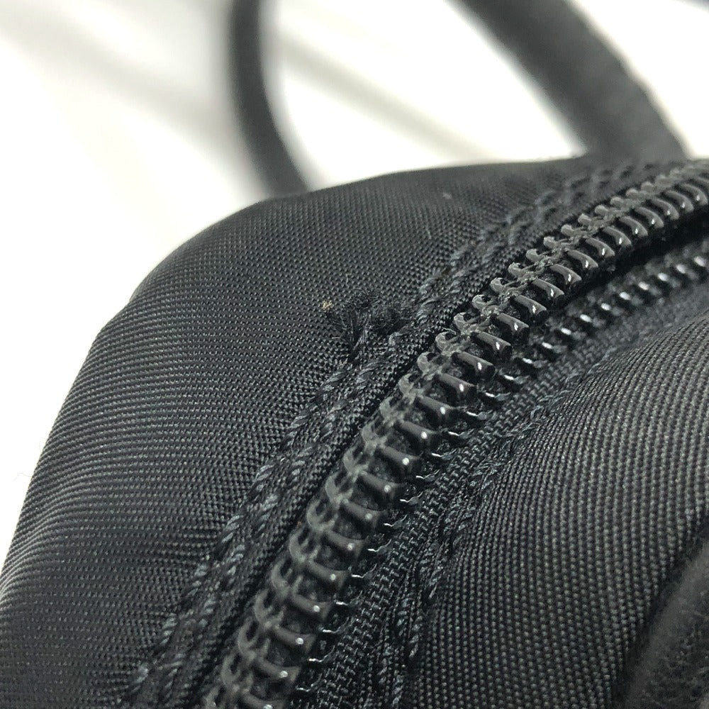 CELINE Circle Logo Vintage Shoulder Bag in Nylon/Leather, Black