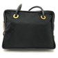 CELINE Circle Logo Vintage Shoulder Bag in Nylon/Leather, Black