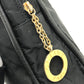 CELINE Circle Logo Vintage Shoulder Bag in Nylon/Leather, Black