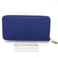 HERMES Azap Long Silk-in Round Zipper Long Wallet, Epsom Leather, Women's, Blue, France