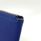 HERMES Azap Long Silk-in Round Zipper Long Wallet, Epsom Leather, Women's, Blue, France