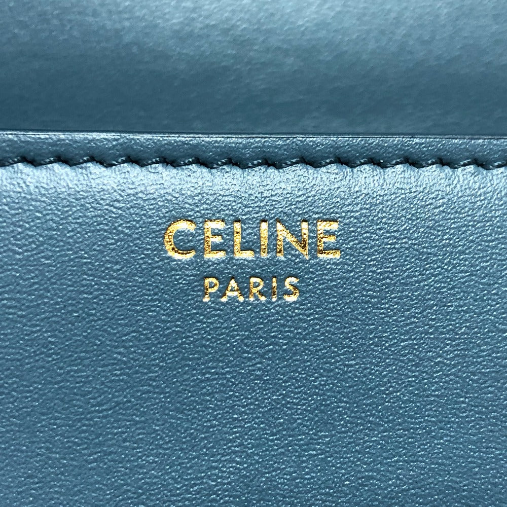 CELINE トリオンフ ミニ ブザス キュイル ショルダーバッグ レザー レディース ブルー