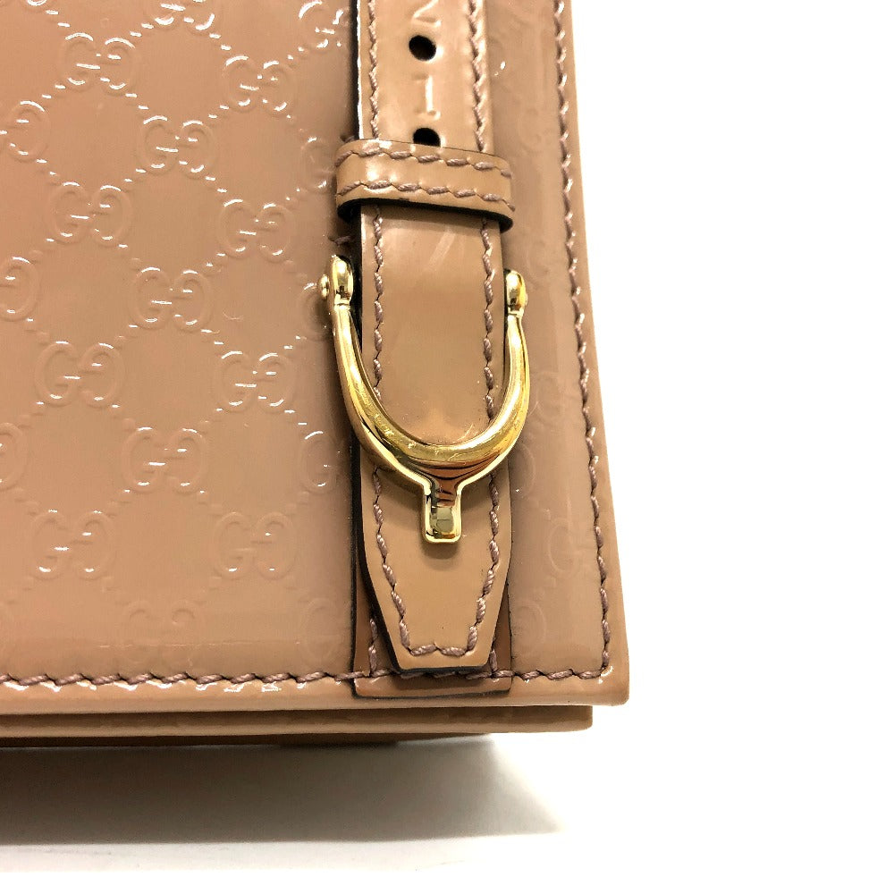 GUCCI 354086 GG Micro Gucci Gucci Nice Shoulder Bag Enamel Women's Beige