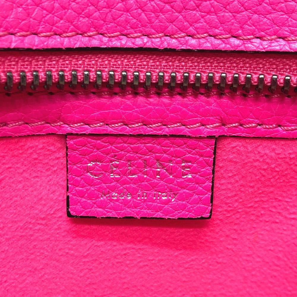 CELINE 18924 Luggage Mini Shopper Bag, 2-Way Handbag, Leather, Women's, Pink