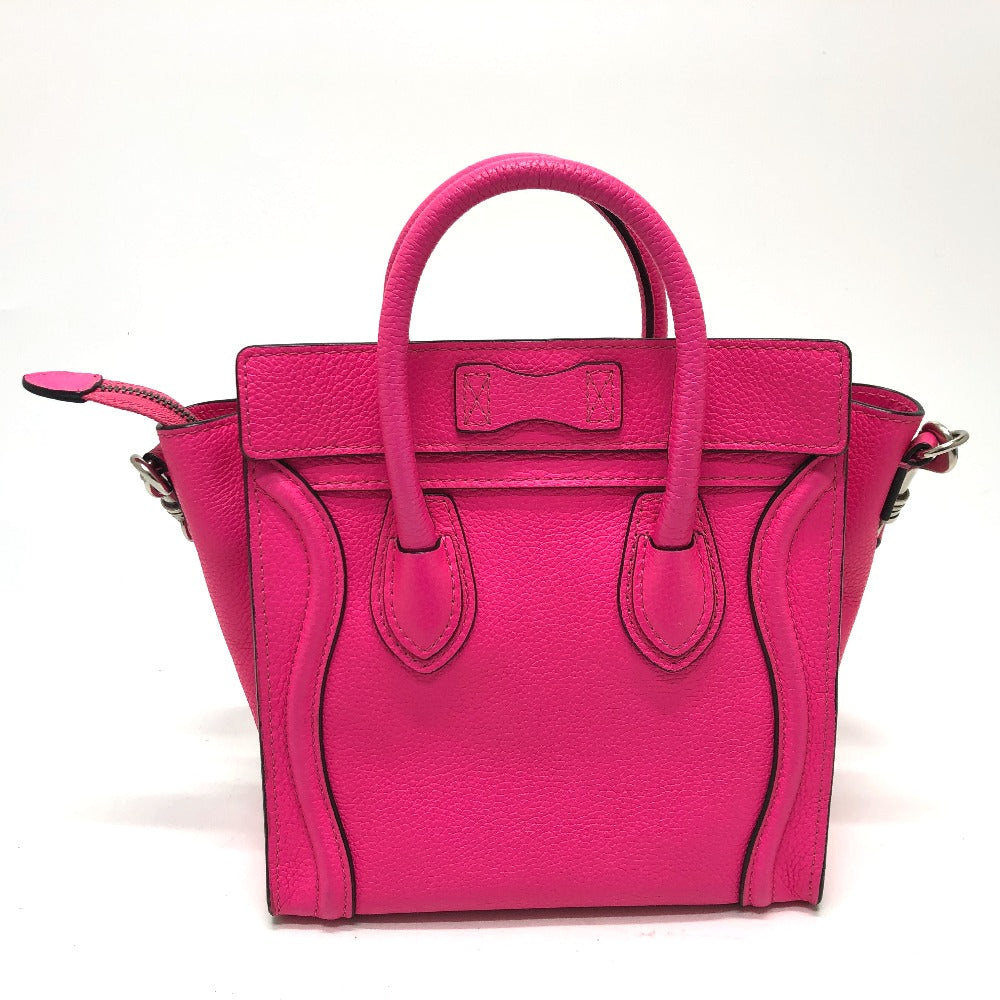 CELINE 18924 Luggage Mini Shopper Bag, 2-Way Handbag, Leather, Women's, Pink