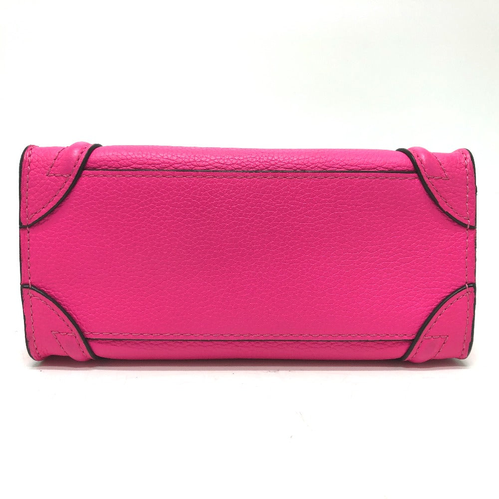 CELINE 18924 Luggage Mini Shopper Bag, 2-Way Handbag, Leather, Women's, Pink