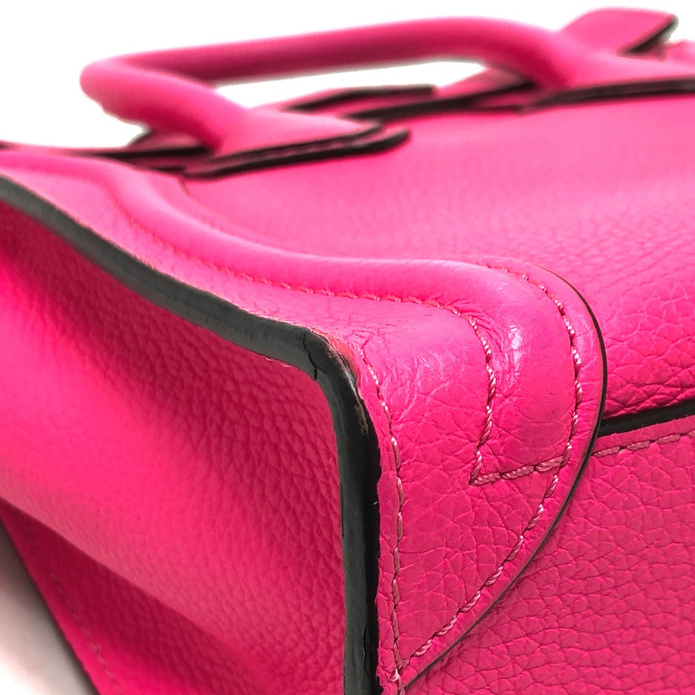 CELINE 18924 Luggage Mini Shopper Bag, 2-Way Handbag, Leather, Women's, Pink