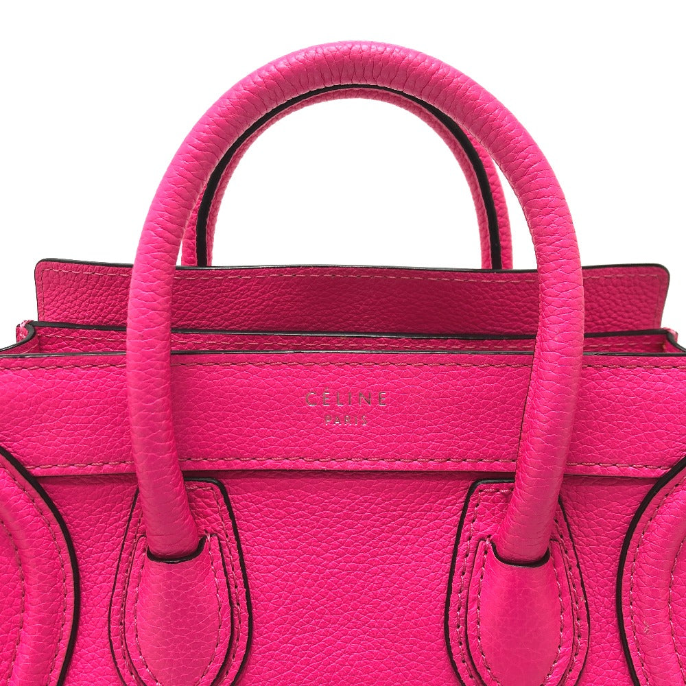 CELINE 18924 Luggage Mini Shopper Bag, 2-Way Handbag, Leather, Women's, Pink