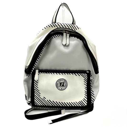 FENDI 7VZ042 Joshua Vides California Sky Backpack, Canvas/Leather, Men's, White