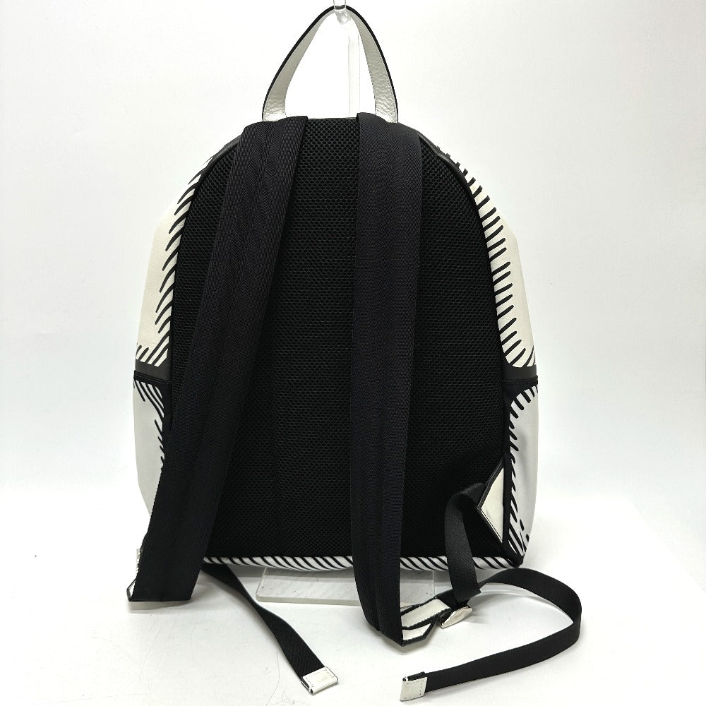 FENDI 7VZ042 ジョシュア・ヴィーダス カリフォルニアスカイ バックパック カバン リュックサック キャンバス/レザー メンズ ホワイト