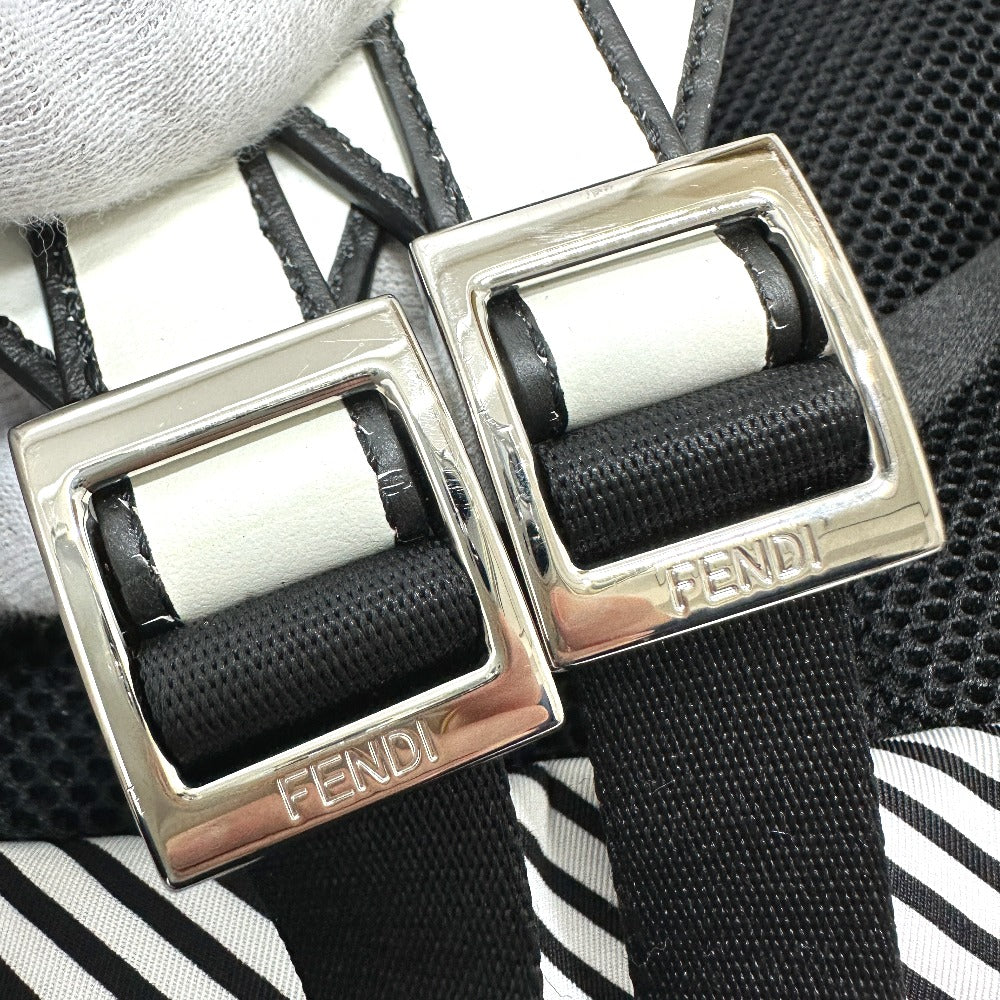 FENDI 7VZ042 ジョシュア・ヴィーダス カリフォルニアスカイ バックパック カバン リュックサック キャンバス/レザー メンズ ホワイト