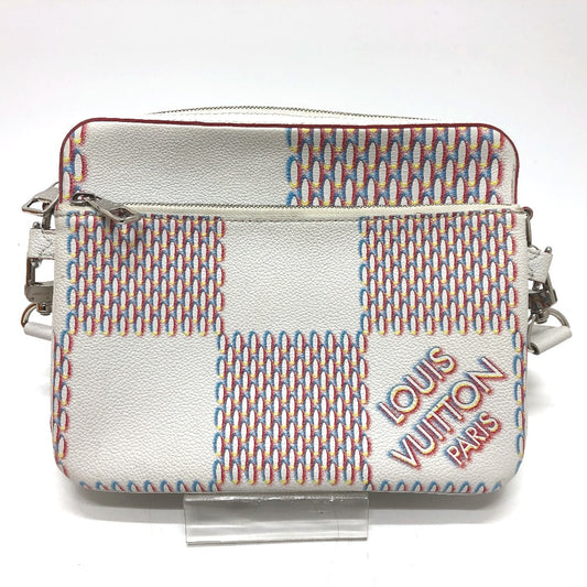 LOUIS VUITTON M20665 Damier Giant Spray Trio Messenger Shoulder Bag in Damier Giant Canvas, Men's, Blanc White