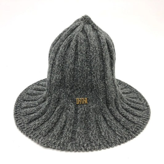 Dior Logo Tulip Hat, Wool, Women's, Gray