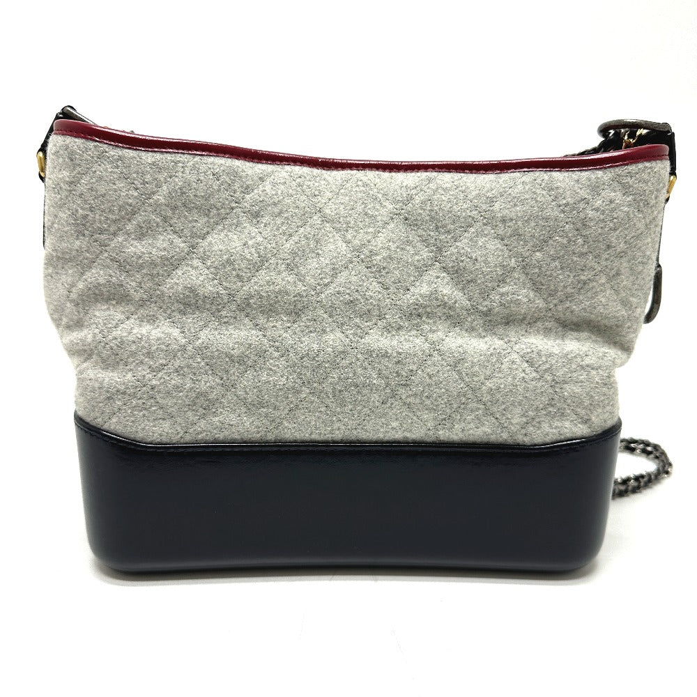 CHANEL CC Coco Mark Gabriel de Logo Chain Bag Shoulder Bag Calfskin Women's Gray