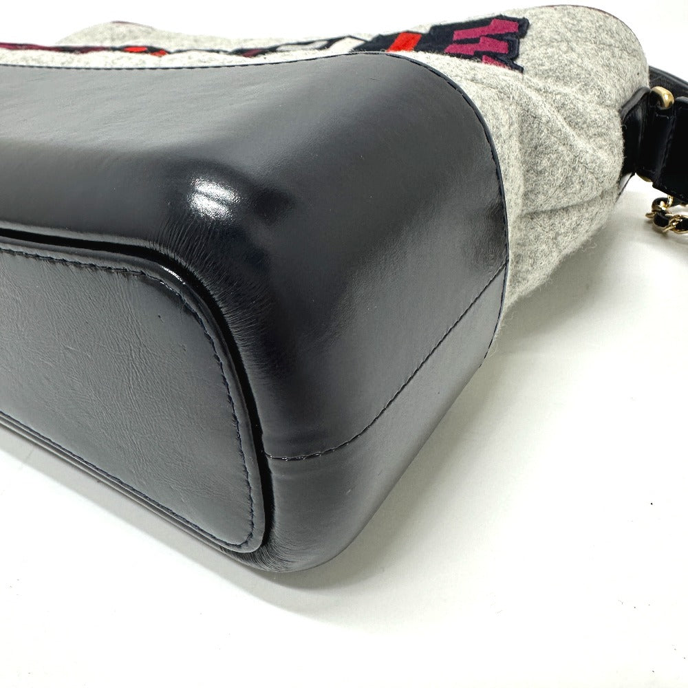 CHANEL CC Coco Mark Gabriel de Logo Chain Bag Shoulder Bag Calfskin Women's Gray