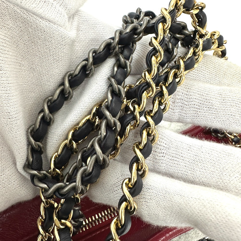 CHANEL CC Coco Mark Gabriel de Logo Chain Bag Shoulder Bag Calfskin Women's Gray