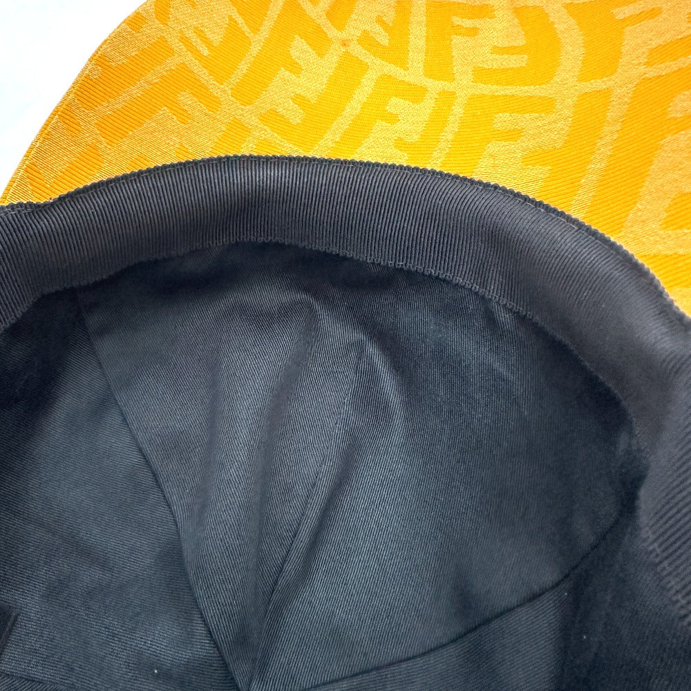 FENDI FXQ768 Zucca Baseball Cap, Canvas, Women's, Yellow
