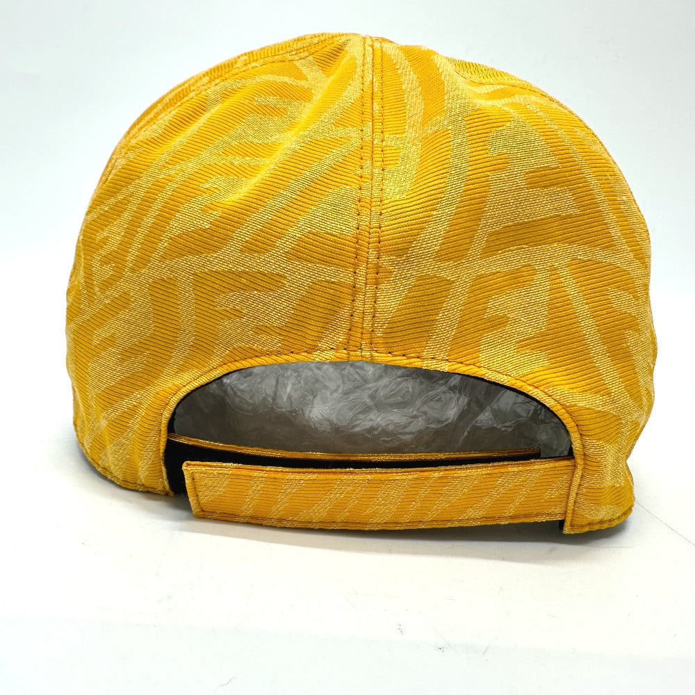 FENDI FXQ768 Zucca Baseball Cap, Canvas, Women's, Yellow