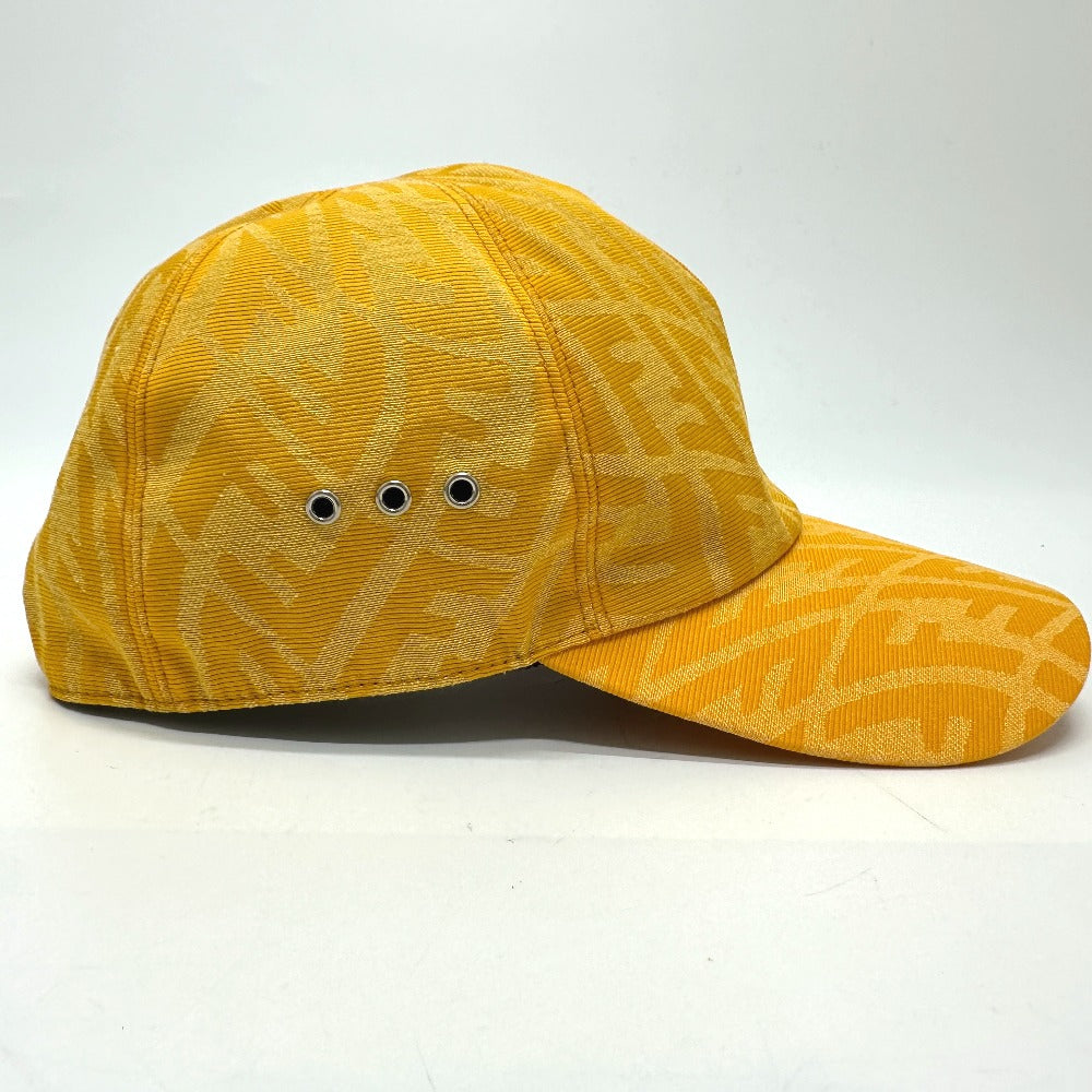 FENDI FXQ768 Zucca Baseball Cap, Canvas, Women's, Yellow