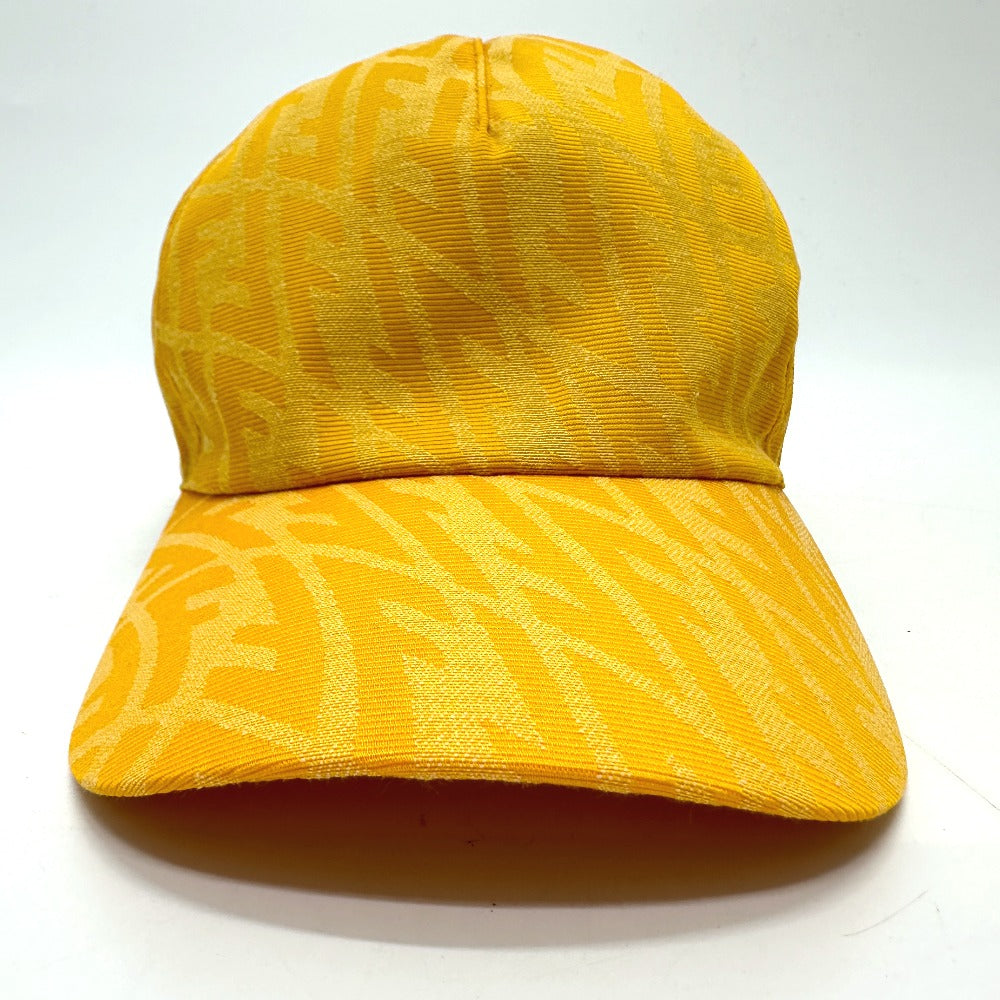 FENDI FXQ768 Zucca Baseball Cap, Canvas, Women's, Yellow