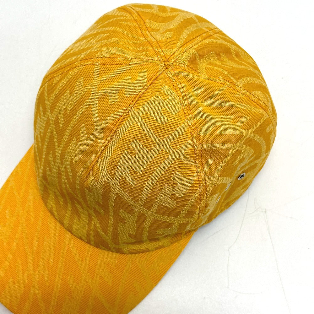 FENDI FXQ768 Zucca Baseball Cap, Canvas, Women's, Yellow