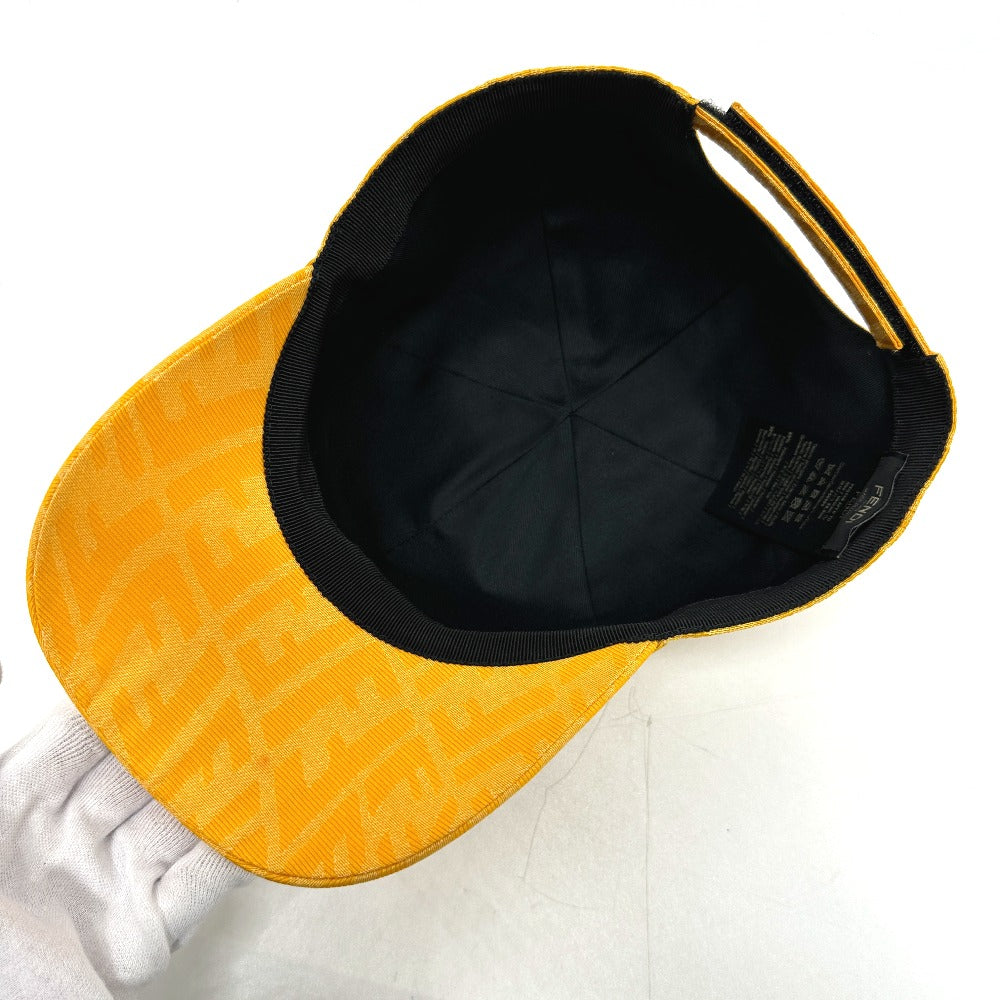 FENDI FXQ768 Zucca Baseball Cap, Canvas, Women's, Yellow