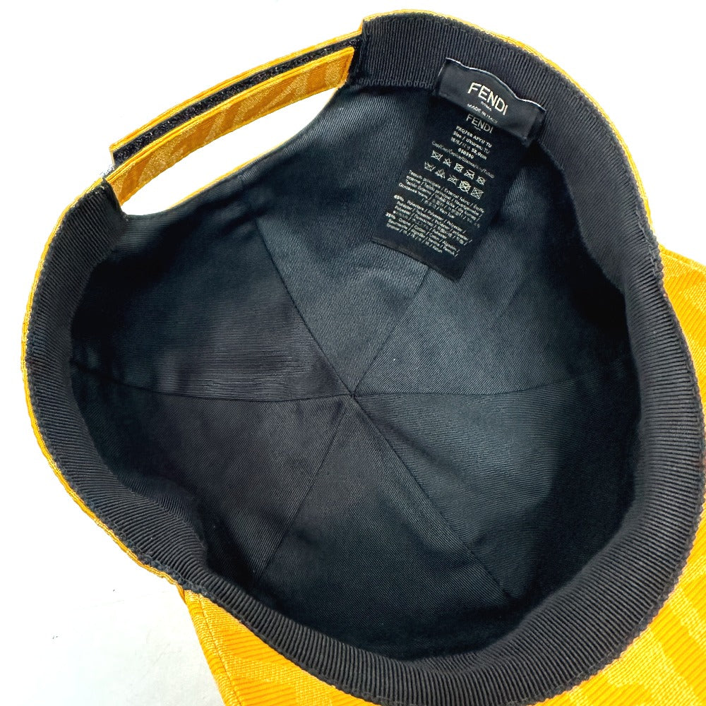 FENDI FXQ768 Zucca Baseball Cap, Canvas, Women's, Yellow